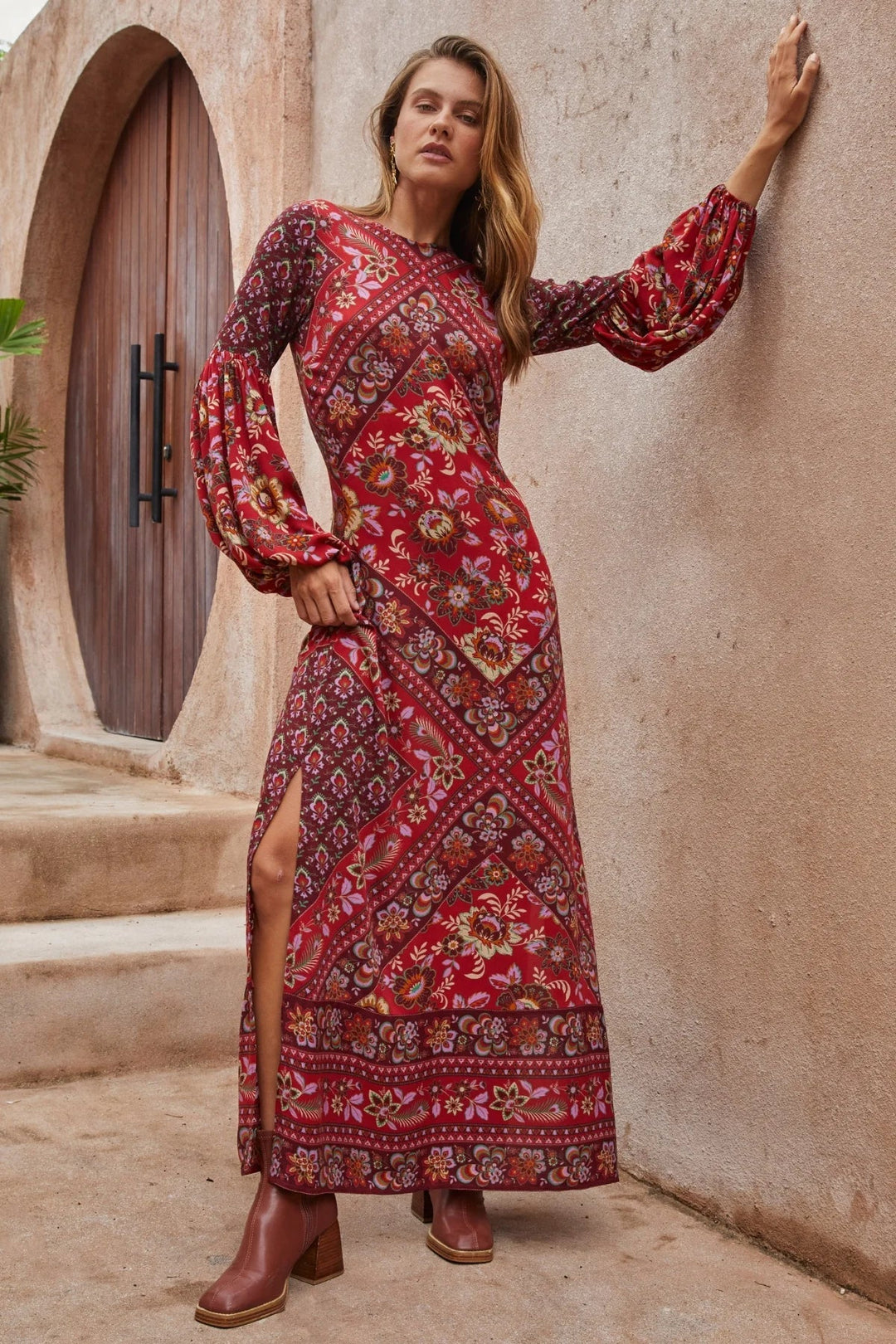 Nine Lives Bazaar Quartz Gown - Pomegranate - Meadow CollectiveMaxi Dress