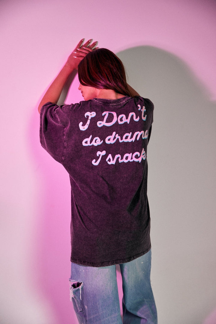 No Drama Llama Tee - Black Acid Wash - Meadow Collectiveoversized tee