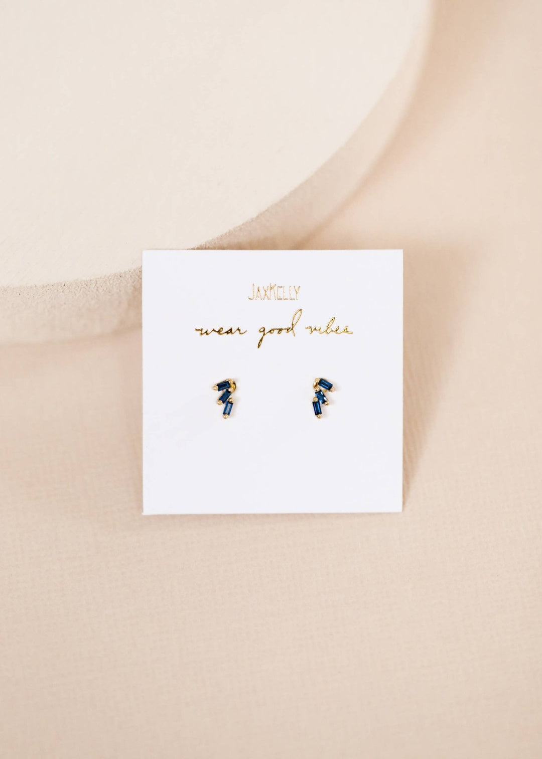 Offset Trio - Sapphire - Gold Earrings - Meadow Collectivestud earrings