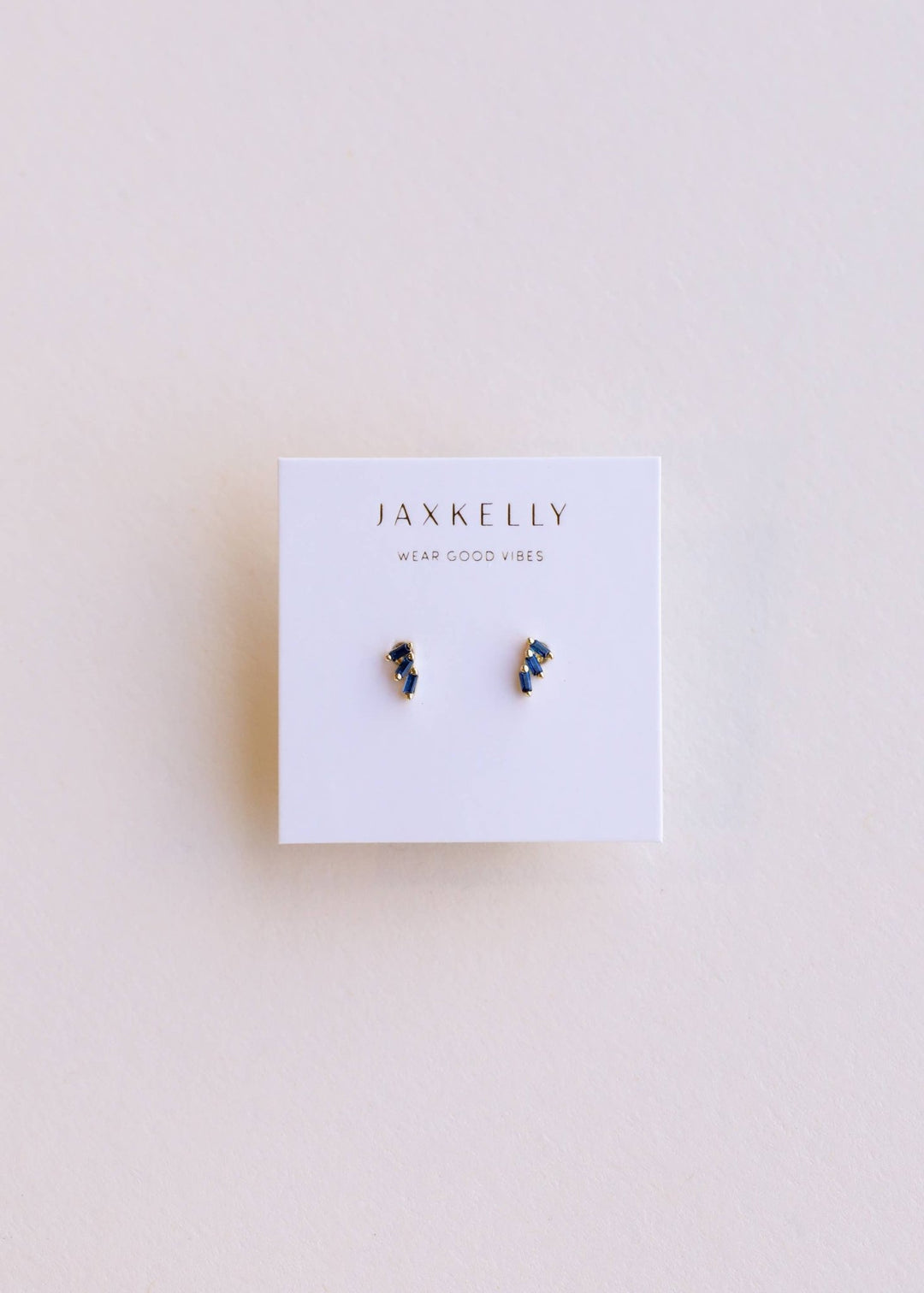 Offset Trio - Sapphire - Gold Earrings - Meadow Collectivestud earrings