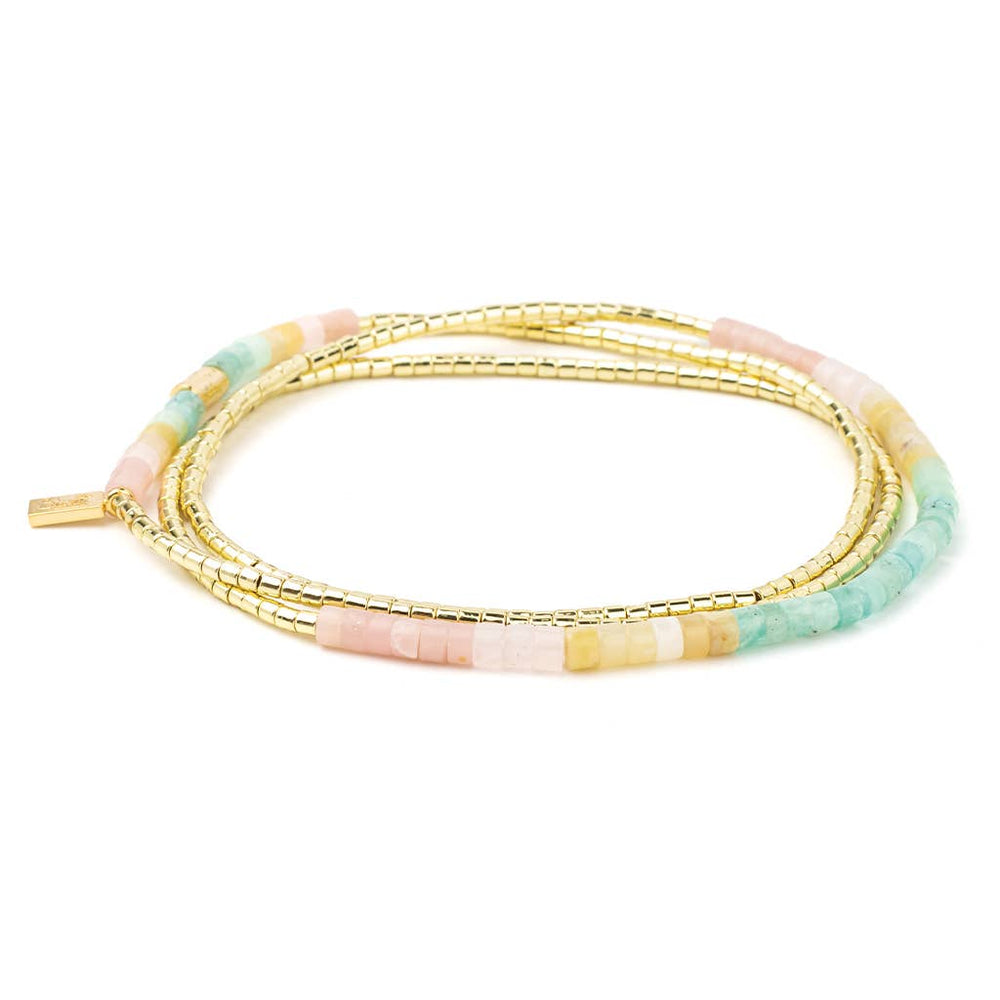 Ombre Stone Wrap - Necklace/Bracelet - Daybreak/Gold - Meadow Collectivebracelet