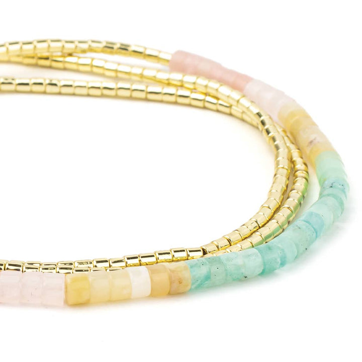 Ombre Stone Wrap - Necklace/Bracelet - Daybreak/Gold - Meadow Collectivebracelet