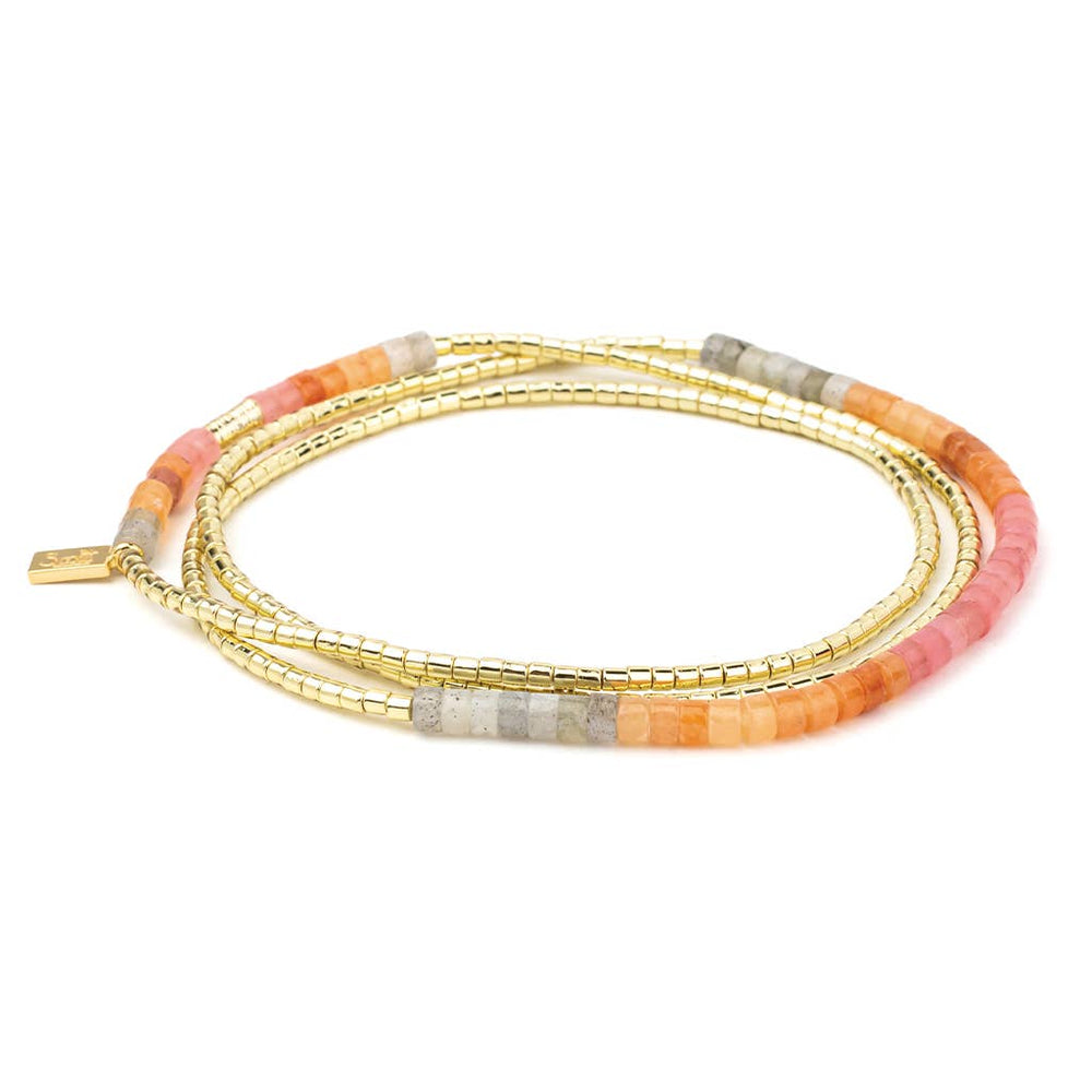 Ombre Stone Wrap - Necklace/Bracelet - Sunset/Gold - Meadow Collectivebracelet