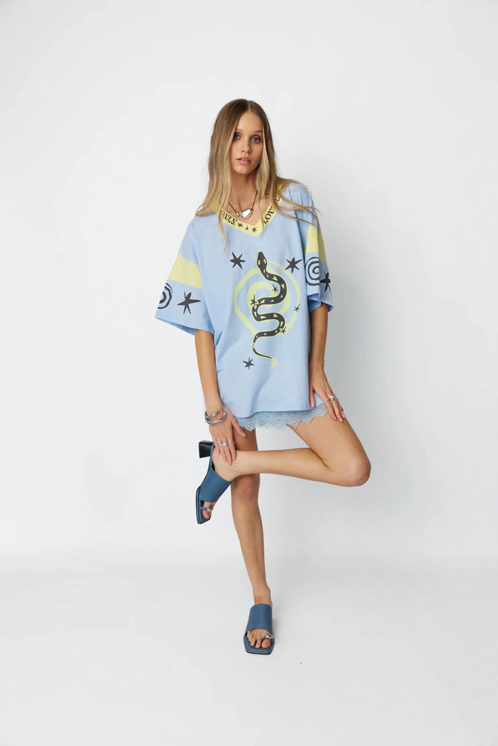 Only Lovers Left Serpent Tee - Sky - Meadow Collectivet shirt