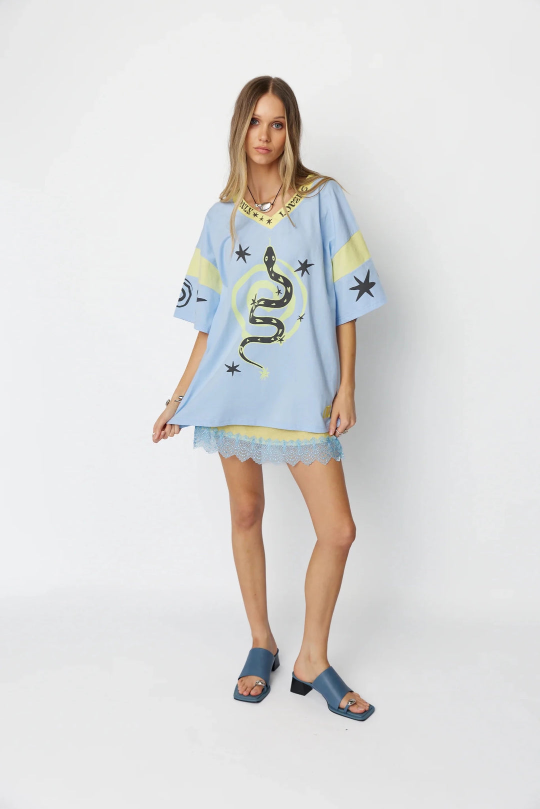 Only Lovers Left Serpent Tee - Sky - Meadow Collectivet shirt