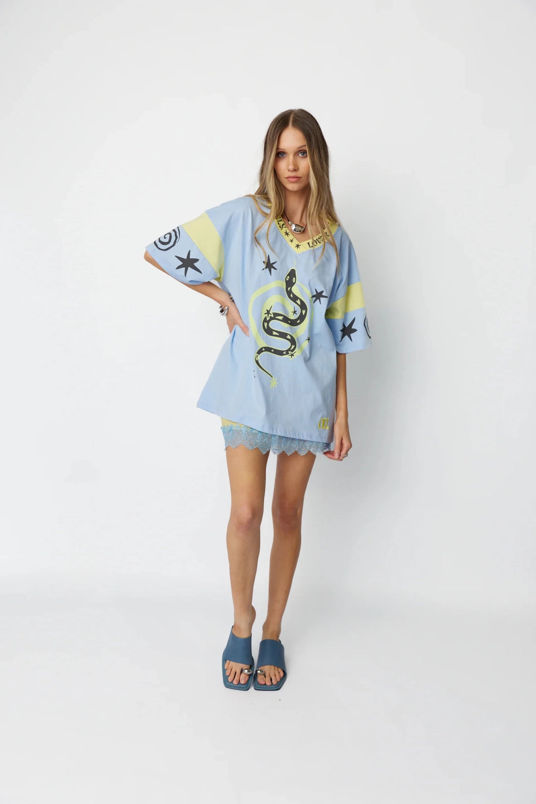 Only Lovers Left Serpent Tee - Sky - Meadow Collectivet shirt