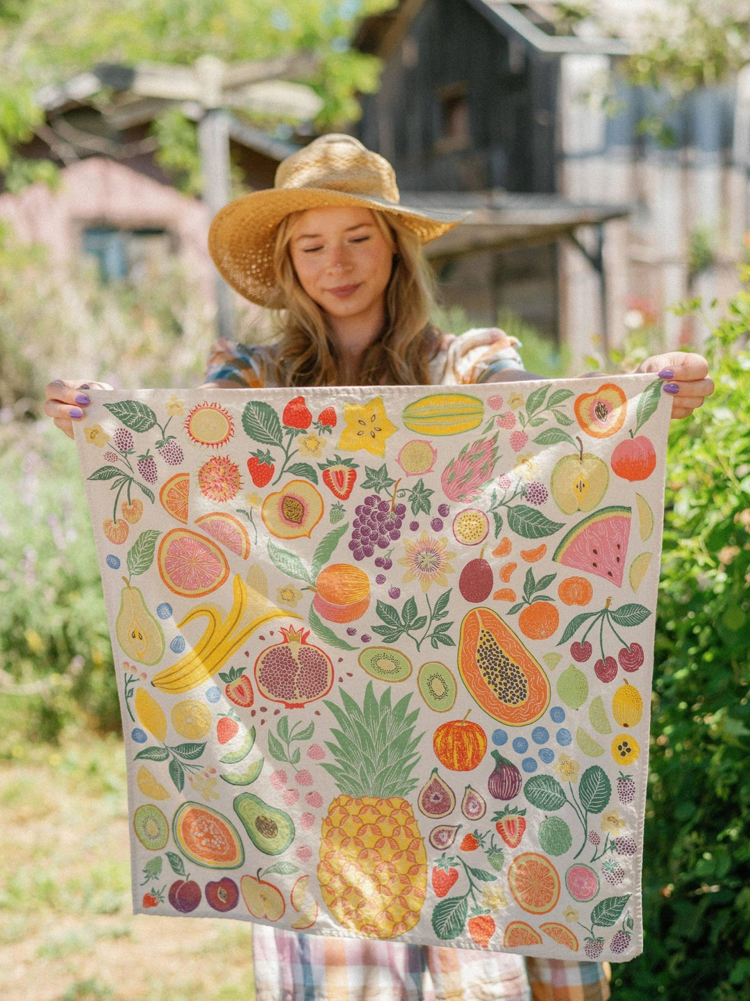 Organic Cotton Tea Towel - Fruit Basket - Meadow Collectivekitchen towel