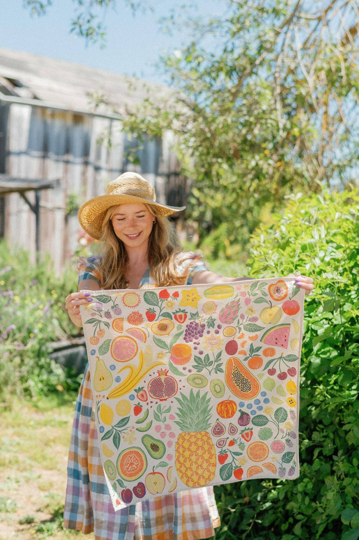 Organic Cotton Tea Towel - Fruit Basket - Meadow Collectivekitchen towel