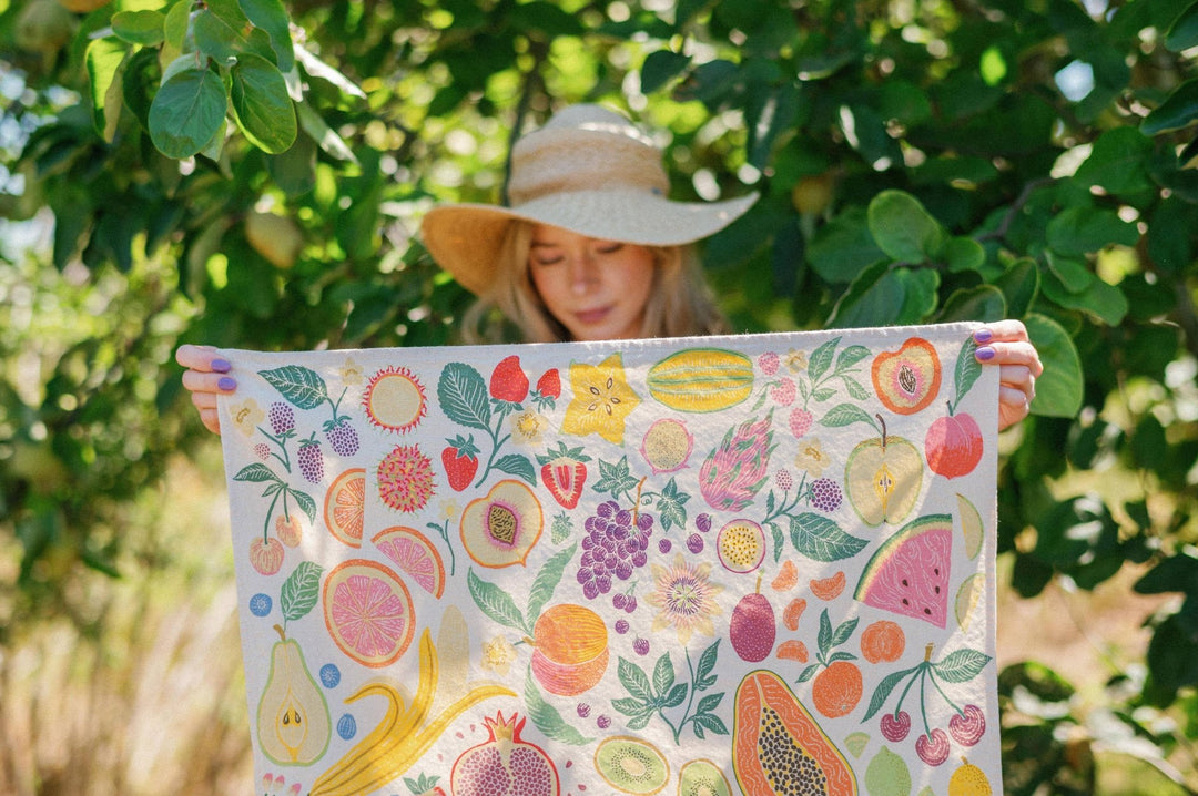Organic Cotton Tea Towel - Fruit Basket - Meadow Collectivekitchen towel