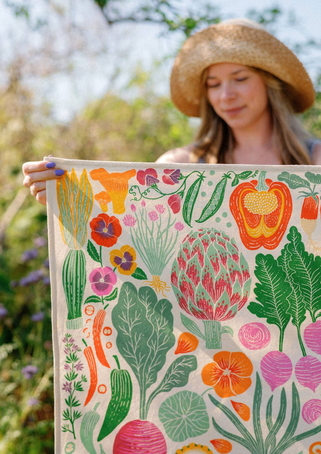 Organic Cotton Tea Towel - Veggie Garden - Meadow Collectivekitchen towel