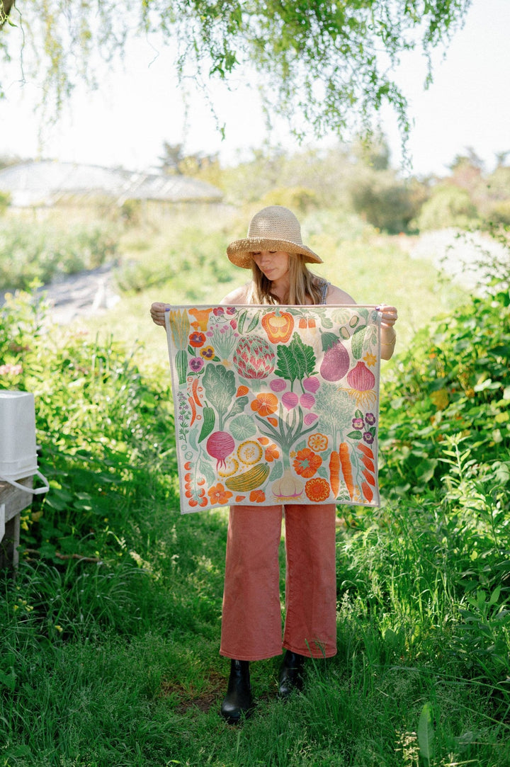 Organic Cotton Tea Towel - Veggie Garden - Meadow Collectivekitchen towel