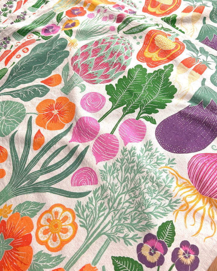 Organic Cotton Tea Towel - Veggie Garden - Meadow Collectivekitchen towel