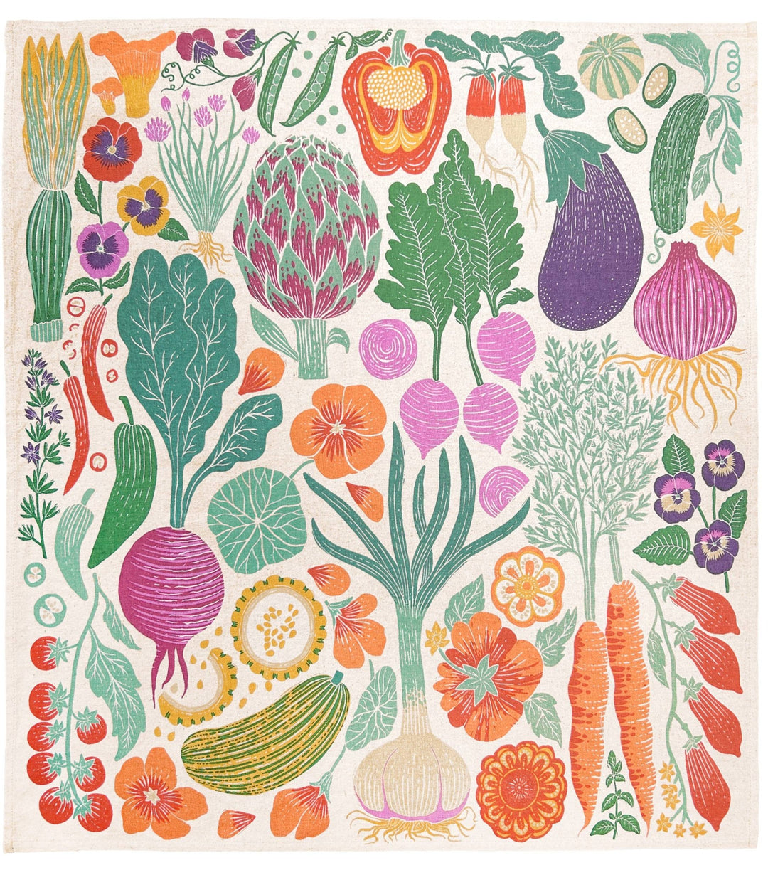 Organic Cotton Tea Towel - Veggie Garden - Meadow Collectivekitchen towel