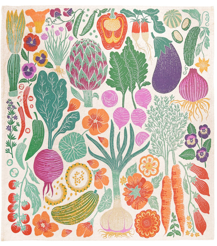 Organic Cotton Tea Towel - Veggie Garden - Meadow Collectivekitchen towel