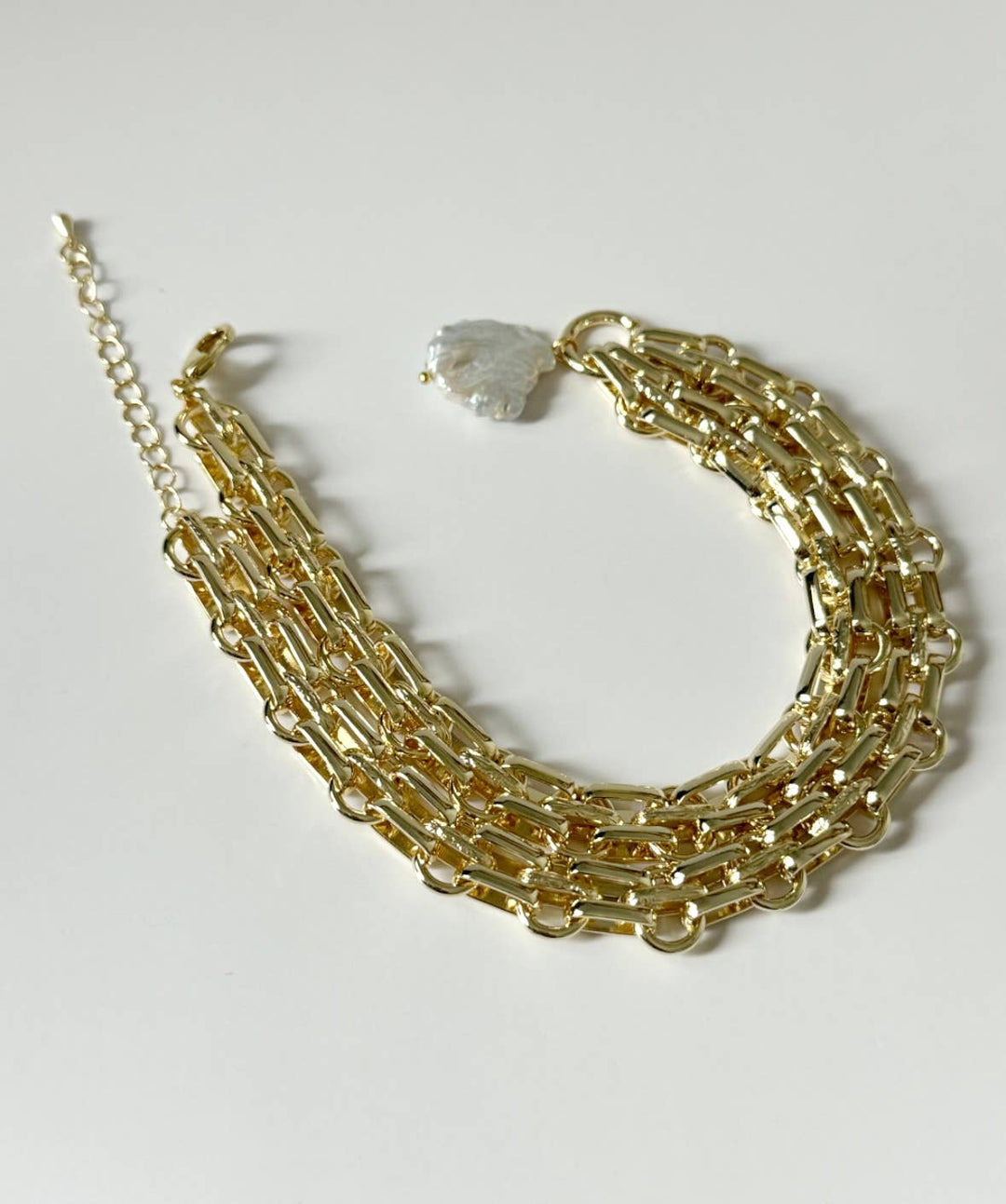 Ovo Pearl Chain Link Necklace - Meadow CollectiveNecklace