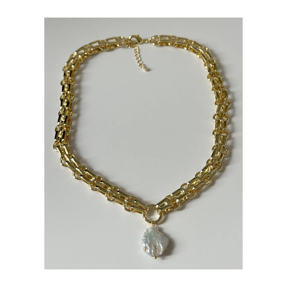 Ovo Pearl Chain Link Necklace - Meadow CollectiveNecklace