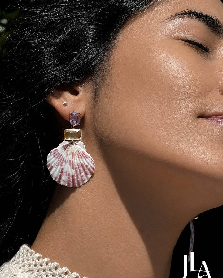 Palm Royale Blue Shell Statement Earring - Meadow Collectiveearrings