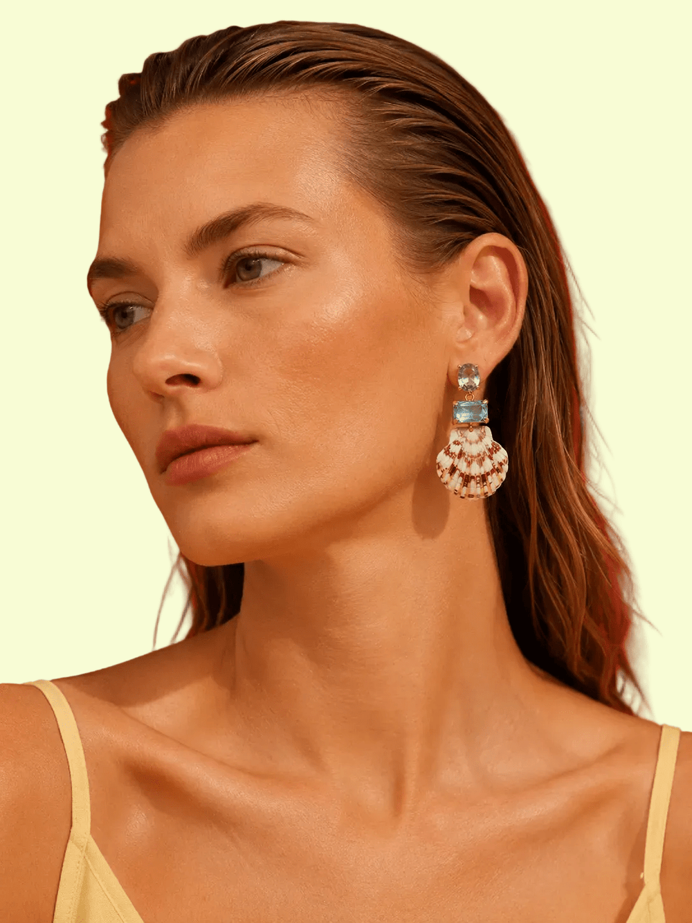 Palm Royale Blue Shell Statement Earring - Meadow Collectiveearrings