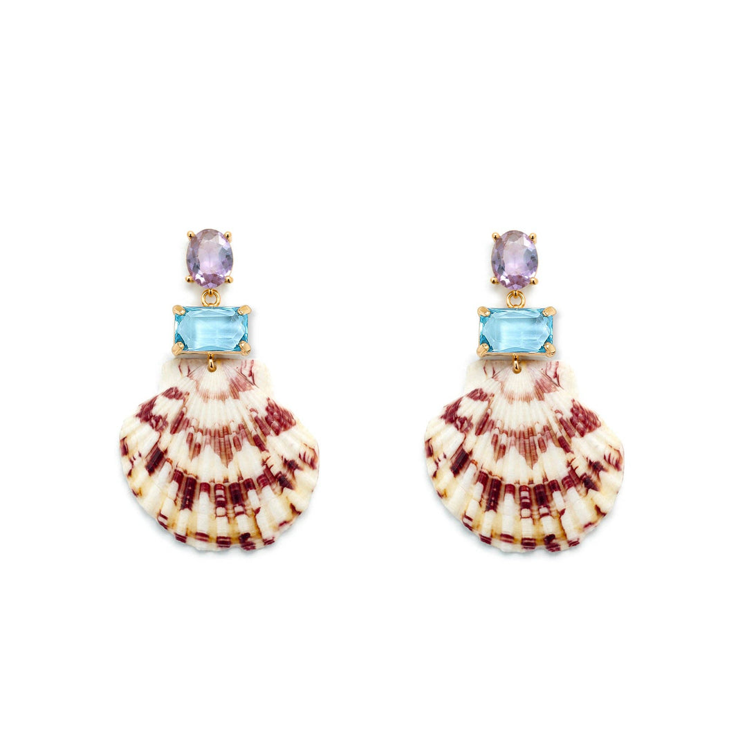 Palm Royale Blue Shell Statement Earring - Meadow Collectiveearrings