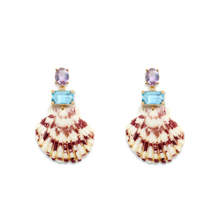 Palm Royale Blue Shell Statement Earring - Meadow Collectiveearrings