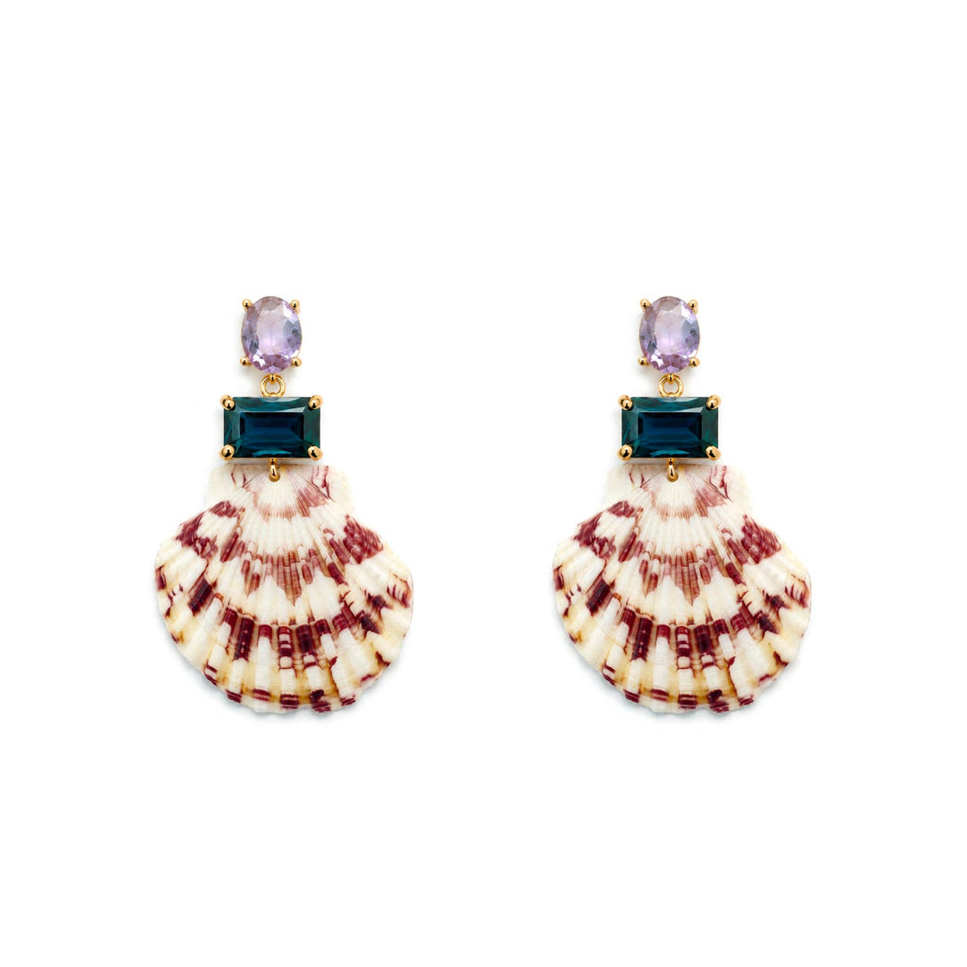 Palm Royale Teal Shell Statement Earring - Meadow Collectiveearrings