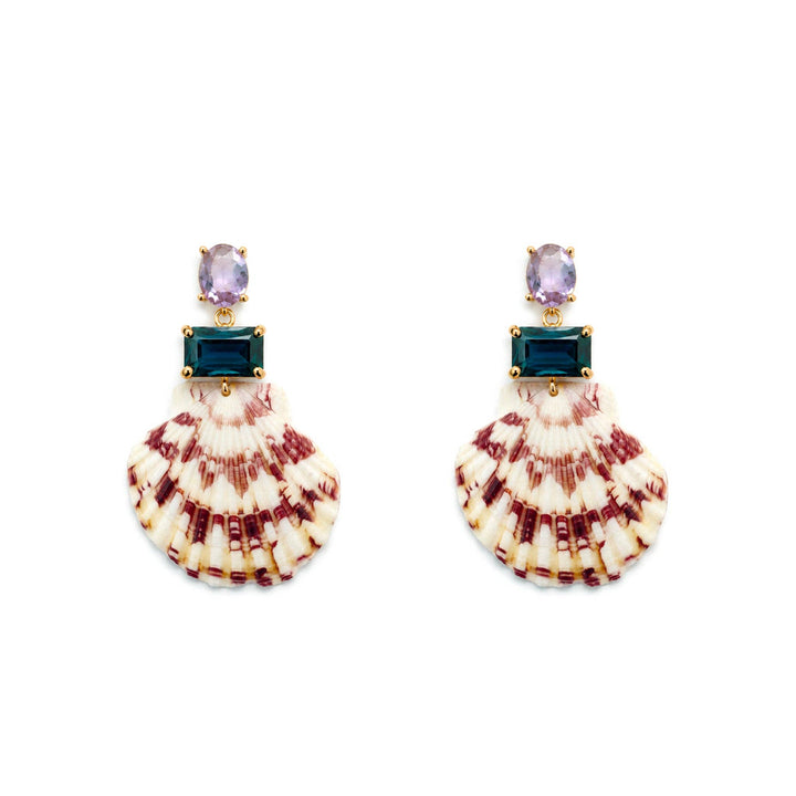 Palm Royale Teal Shell Statement Earring - Meadow Collectiveearrings