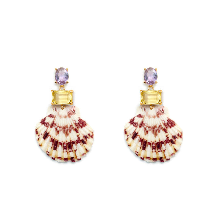 Palm Royale Yellow Shell Statement Earrings - Meadow Collectiveearrings