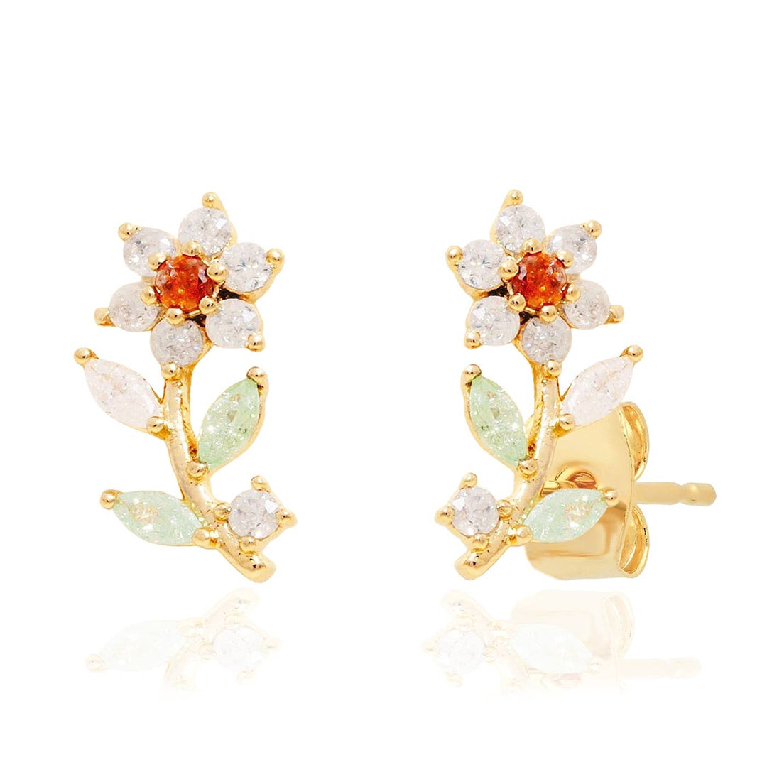 Pastel Crawling Flower Studs - Meadow Collectiveearrings