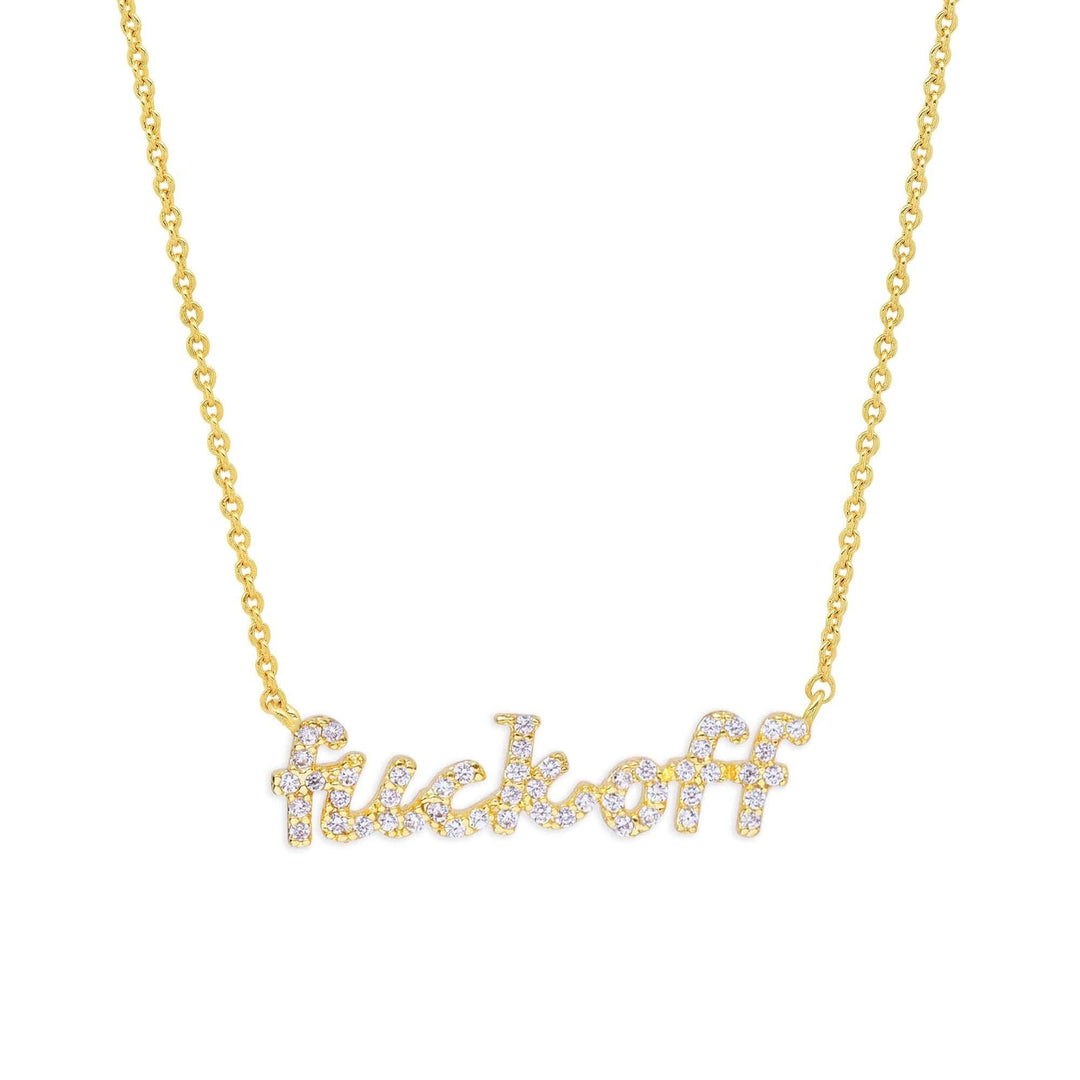 Pave CZ Fuck Off Necklace - Meadow CollectiveNecklace