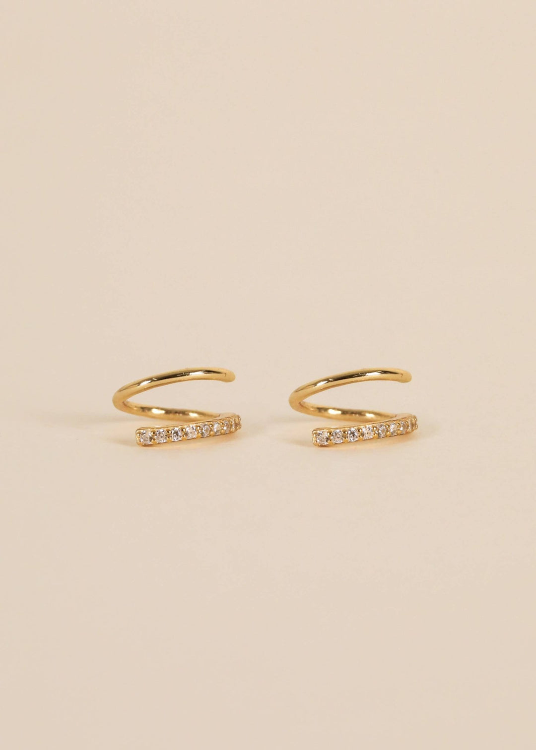 Pave Spiral - Gold Earrings - Meadow Collectivehuggie hoops
