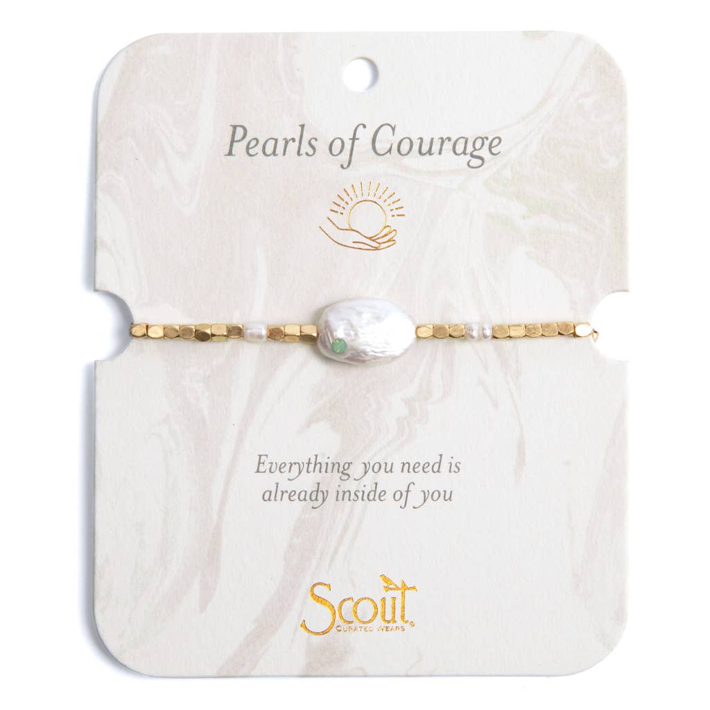 Pearl Affirmation Bracelet - Courage/Gold - Meadow Collectivebracelet