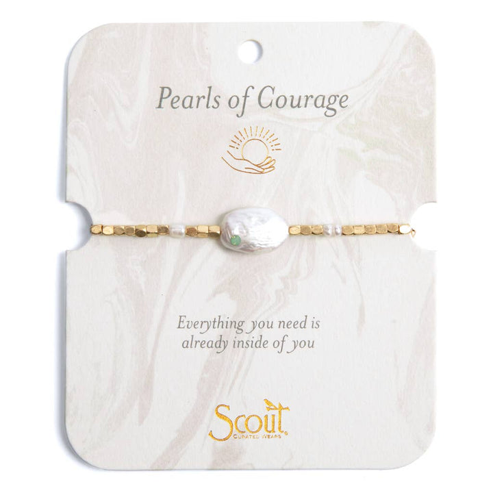 Pearl Affirmation Bracelet - Courage/Gold - Meadow Collectivebracelet