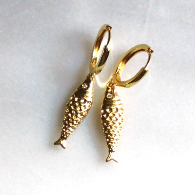 Portia Fish Huggie Hoops - Meadow Collectiveearrings