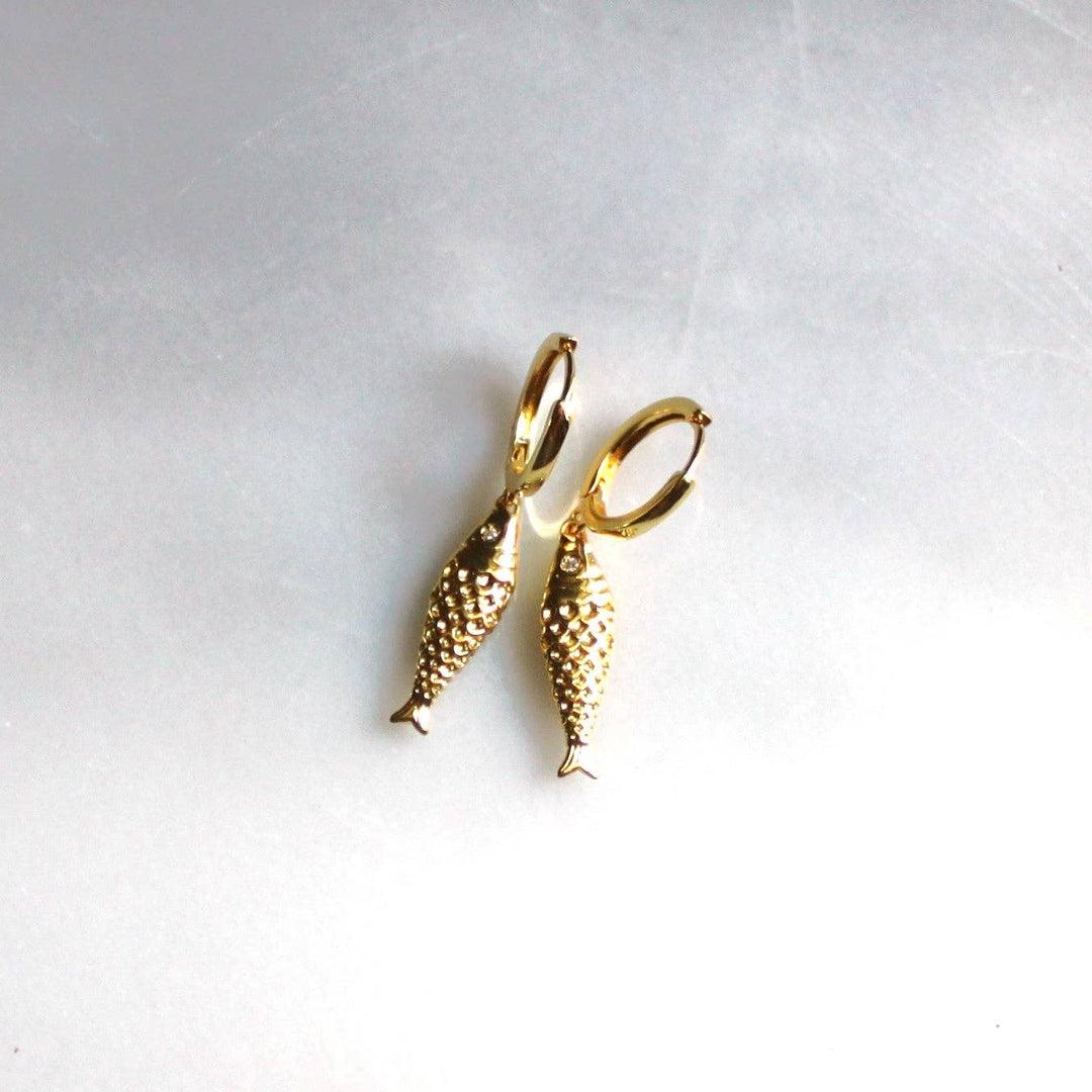 Portia Fish Huggie Hoops - Meadow Collectiveearrings