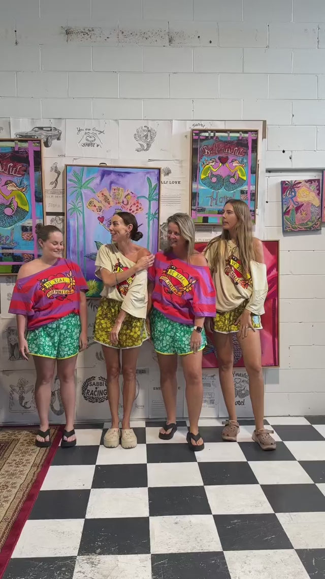 Sabbi Bad To The Bone Striped Off The Shoulder Tee