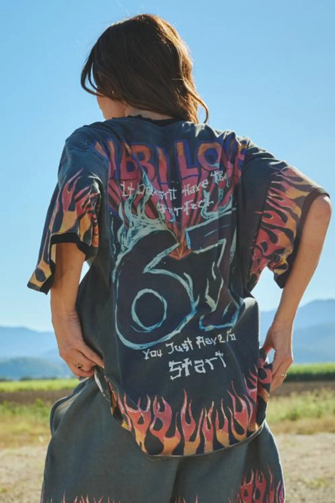 Sabbi The Very Oversized Flaming Prism Tee - Black