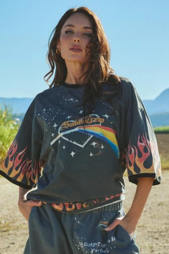 Sabbi The Very Oversized Flaming Prism Tee - Black