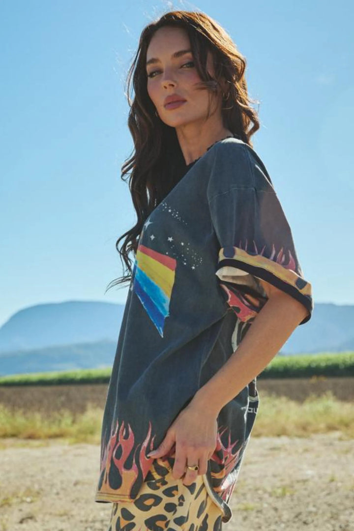 Sabbi The Very Oversized Flaming Prism Tee - Black