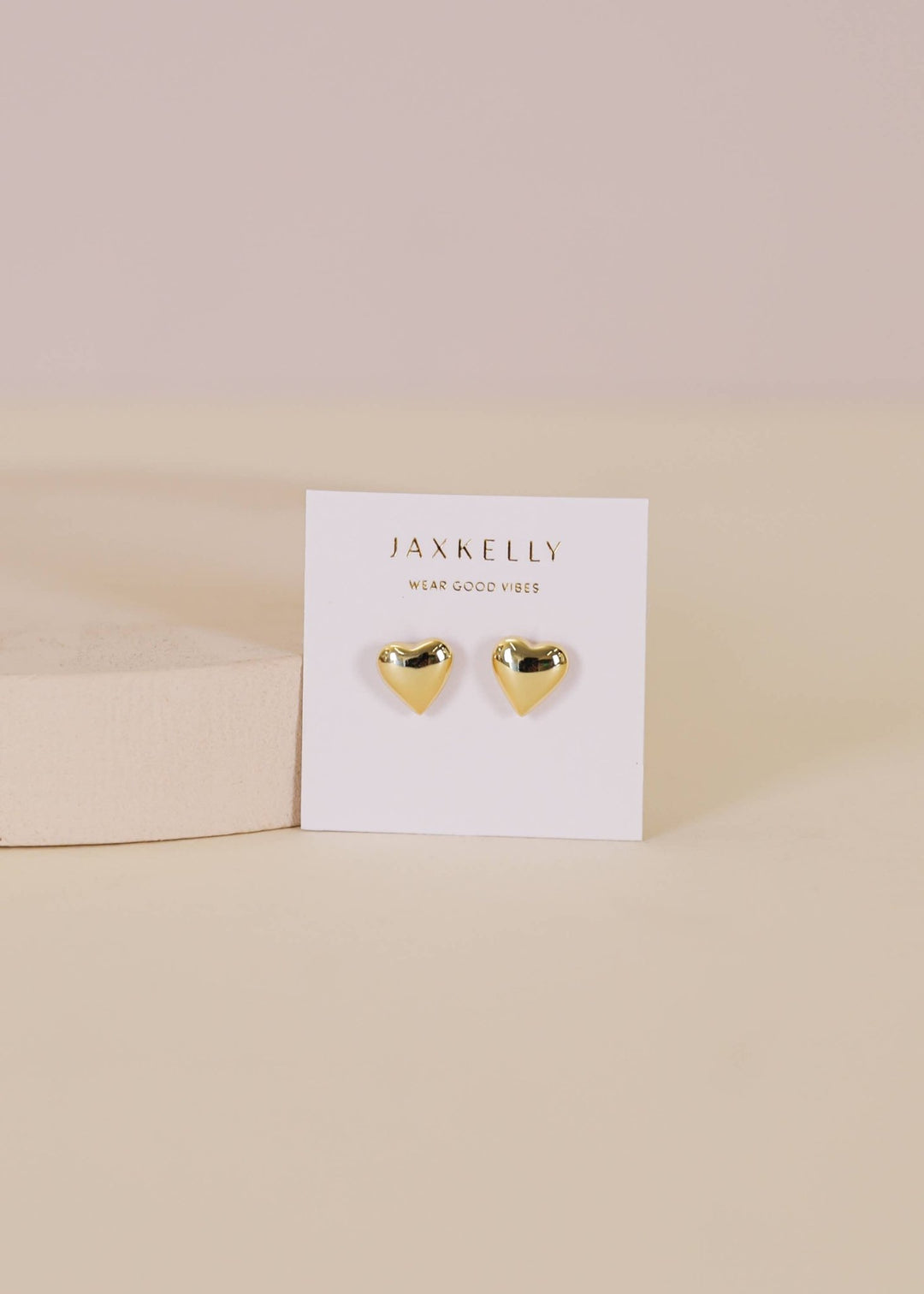 Puffed Gold Heart Earrings - Meadow Collectivestud earrings