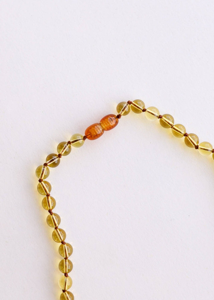 Close up of citrine beads and clasp