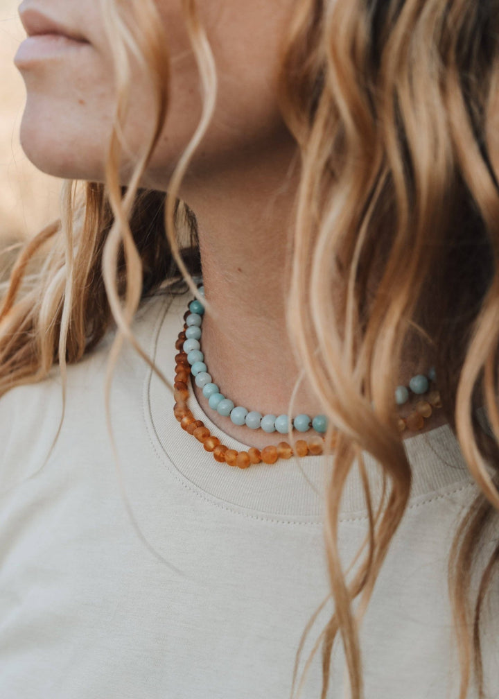 Raw Baltic Amber + Sunflower || Necklace || - Meadow CollectiveNecklace