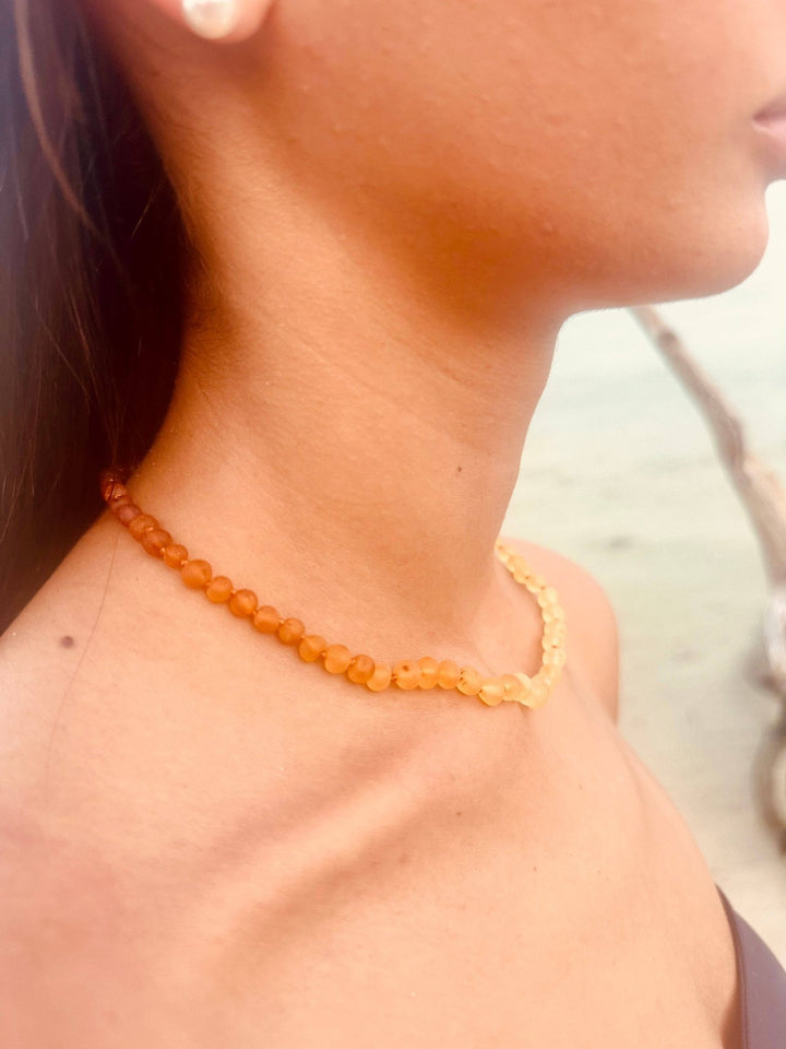Raw Baltic Amber + Sunflower || Necklace || - Meadow CollectiveNecklace
