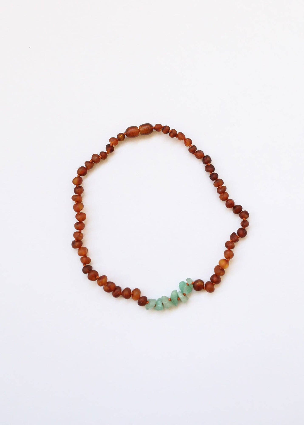 Raw Cognac Baltic Amber + Raw Aventurine || Baby Necklace - Meadow CollectiveNecklace