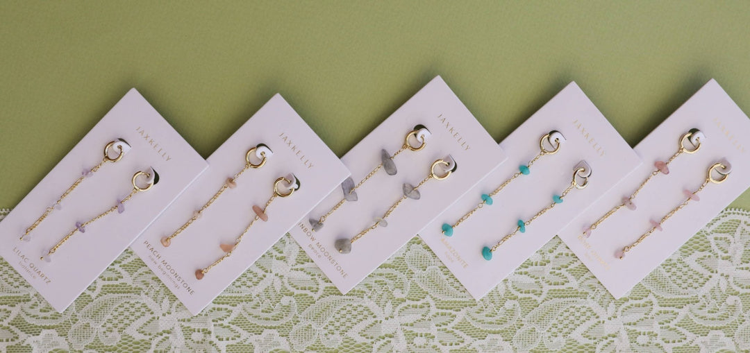 Raw Gemstone Chain Drop Earring - Amazonite - Meadow Collectiveearrings