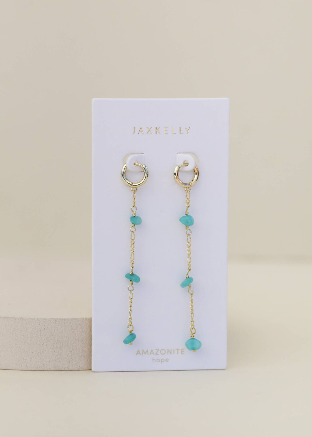 Raw Gemstone Chain Drop Earring - Amazonite - Meadow Collectiveearrings