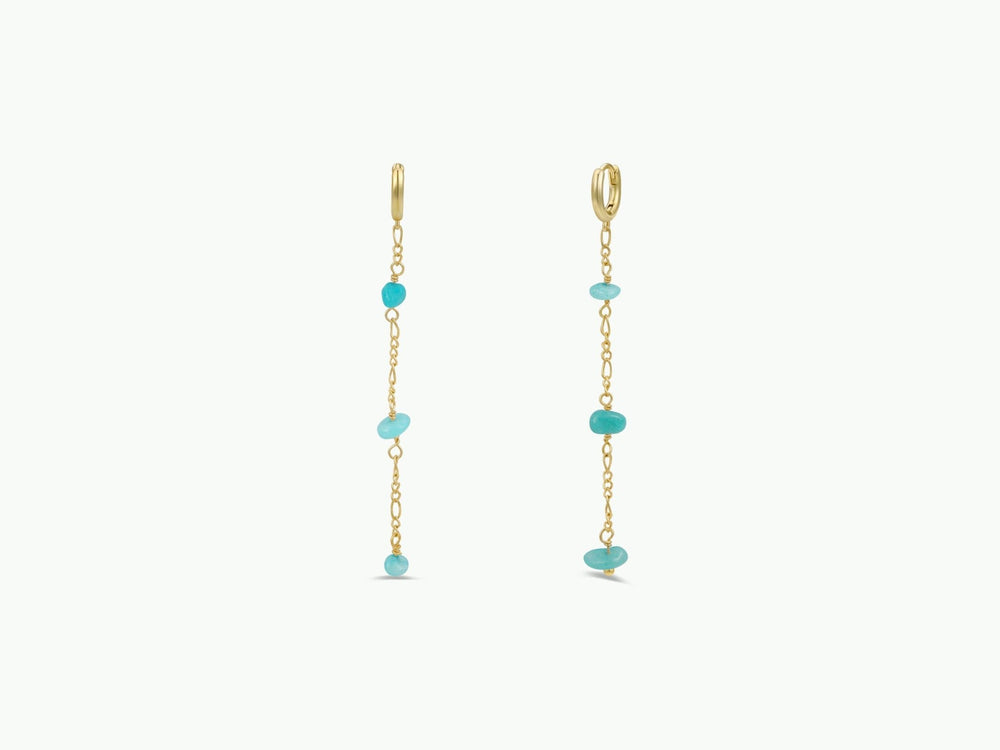 Raw Gemstone Chain Drop Earring - Amazonite - Meadow Collectiveearrings