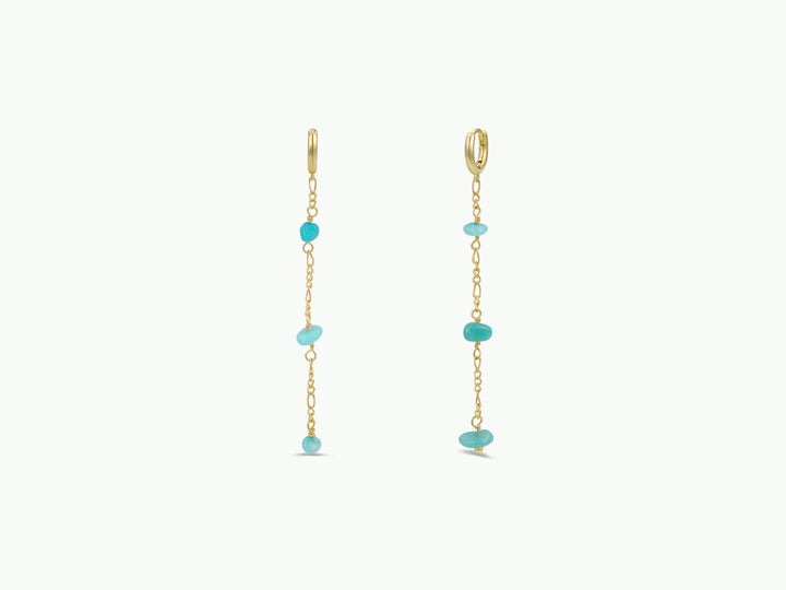 Raw Gemstone Chain Drop Earring - Amazonite - Meadow Collectiveearrings