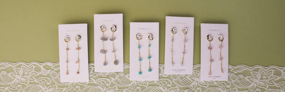 Raw Gemstone Chain Drop Earring - Amazonite - Meadow Collectiveearrings