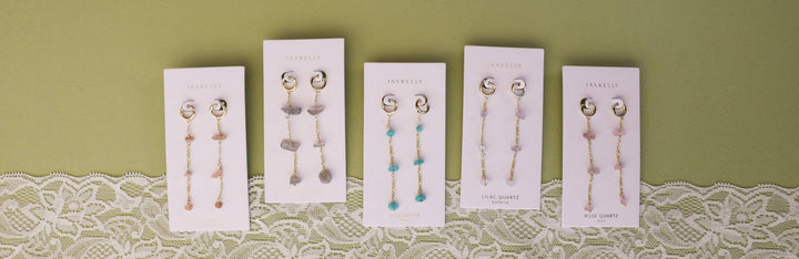 Raw Gemstone Chain Drop Earring - Amazonite - Meadow Collectiveearrings