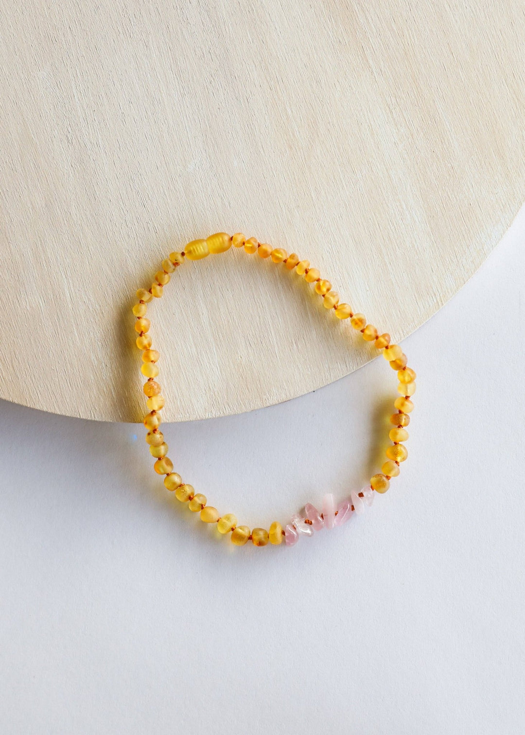 Raw Honey Baltic Amber + Raw Rose Quartz || Necklace - Meadow CollectiveNecklaces